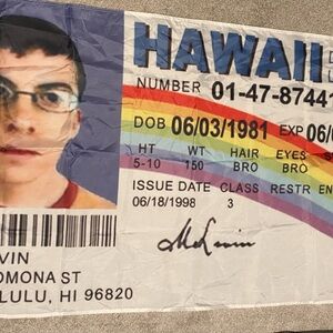 McLovin Fake ID Banner Superbad Movie Memorabilia